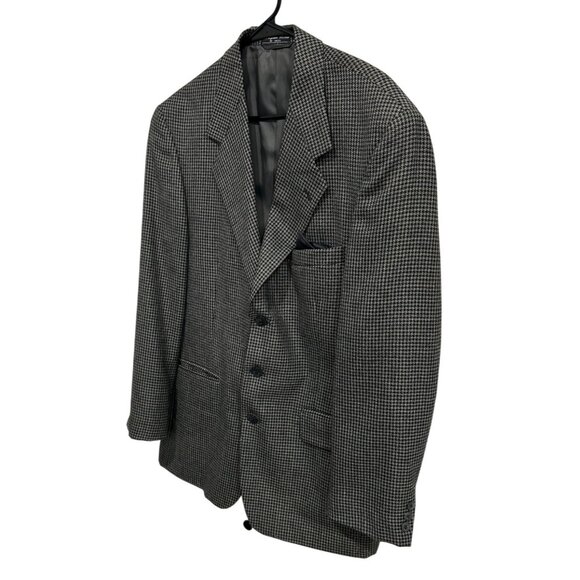 Mens Black White Houndstooth Blazer Jacket Sz 40R - Picture 3 of 10
